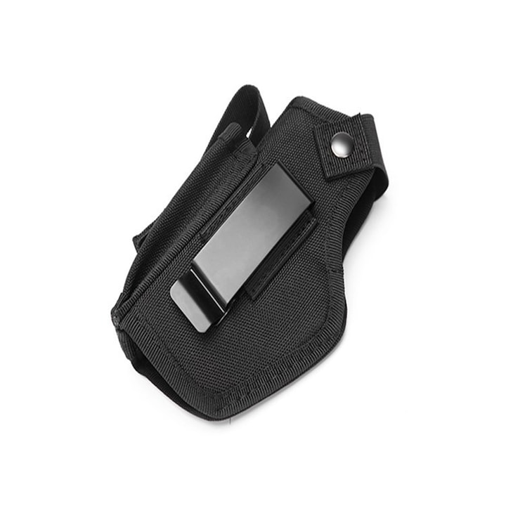 Toc pistol, SINBINTA, Design cu velcro, Carlig detasabil, Rezistent la uzura si rezistent la zgarieturi, Unisex, Impermeabil, Elastic, Pentru Glock 36/39/43X MOS, Ruger EC9s, Poliester, 14 x 9 x 4cm, Negru