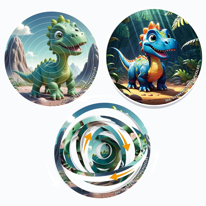 3D играчка пъзел, oein, тема динозаври, 360 ротация, преносима, пластмаса