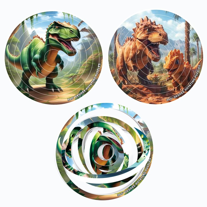 3D пъзел, oein, Spin Flip Dinosaur, пластмасов, многоцветен