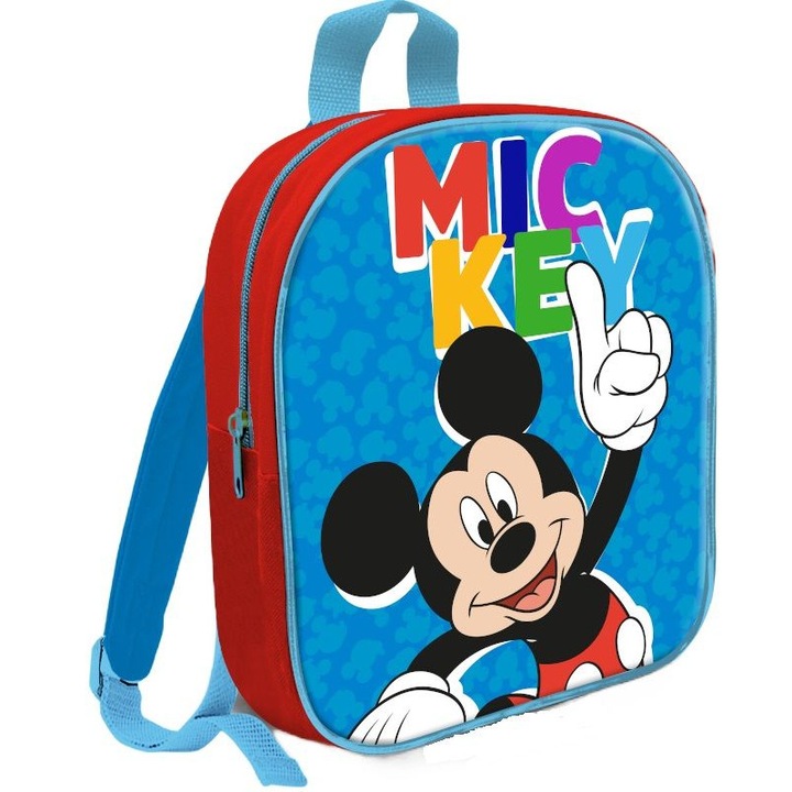 Ghiozdan gradinita Mickey Mouse Disney, 29x24x10 cm Albastru