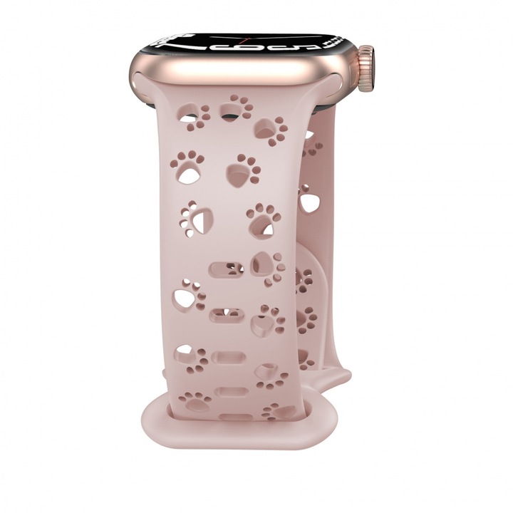 Okosóra szíj, CNNIK, szilikon, Macskamancs, rózsaszín, 42/44/45/49 mm