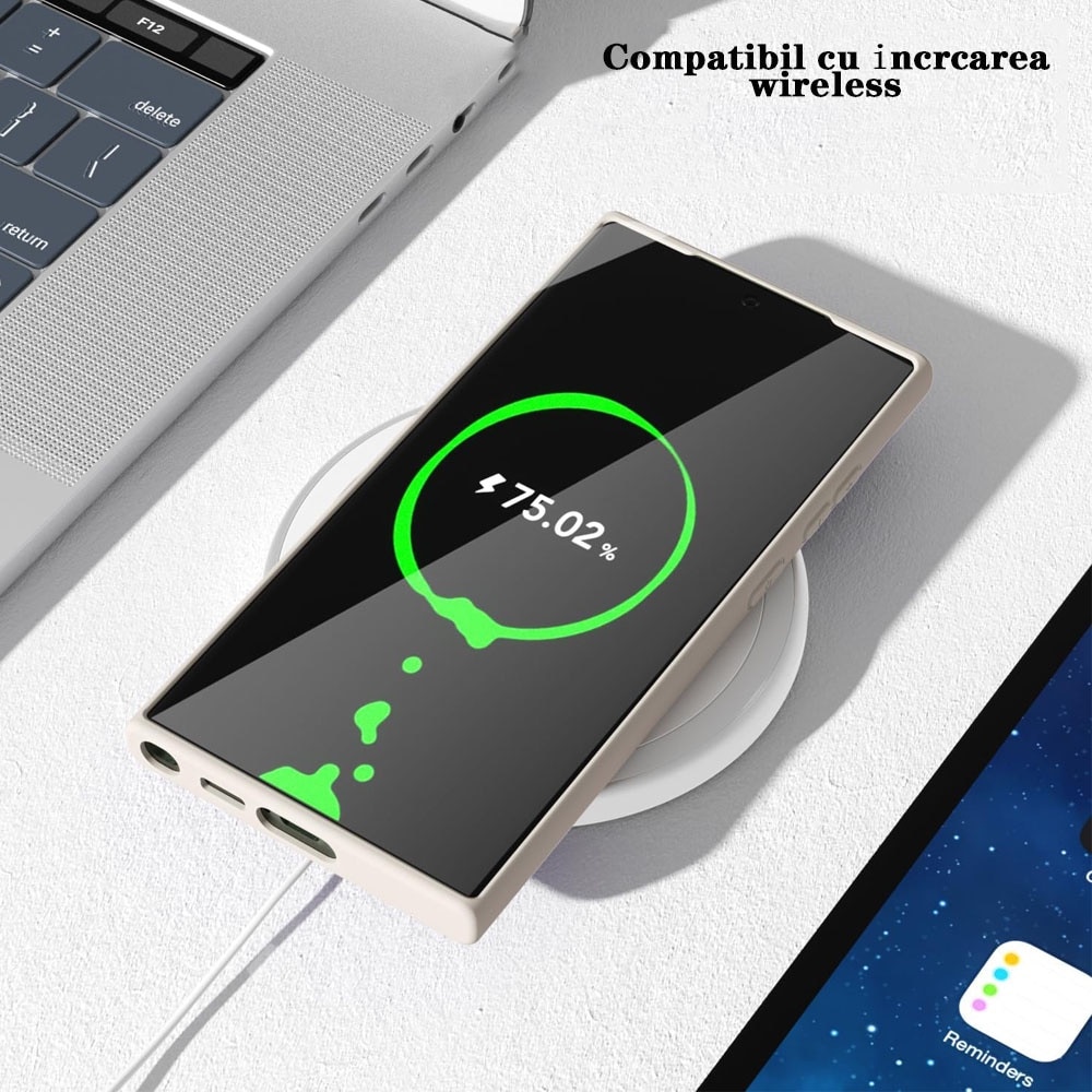 Husa de protectie pentru Samsung Galaxy S22 Ultra, Silicon, Alb