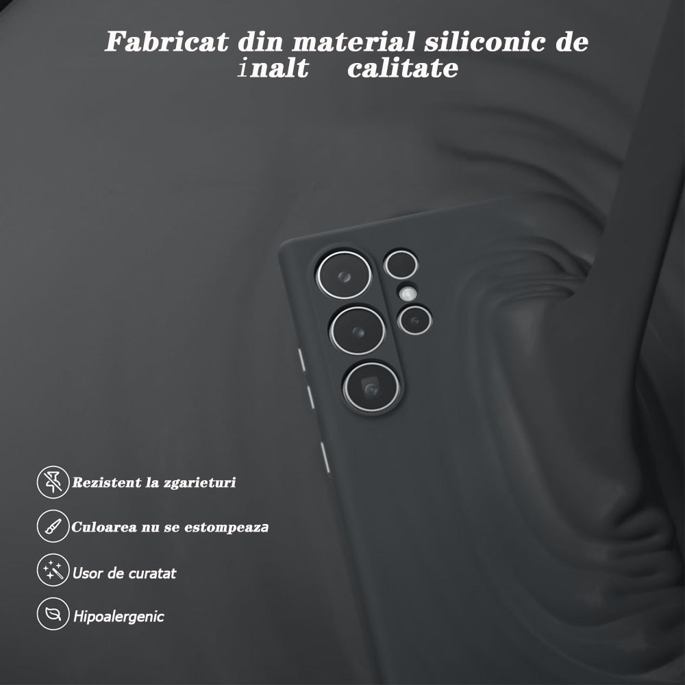 Husa de protectie pentru Samsung Galaxy S24 Ultra, Silicon, Negru
