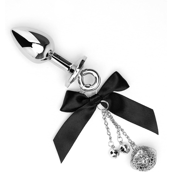 Комплект метални анални играчки със скъпоценни камъни, кристал и камбанка, многоцветен, за начинаещи