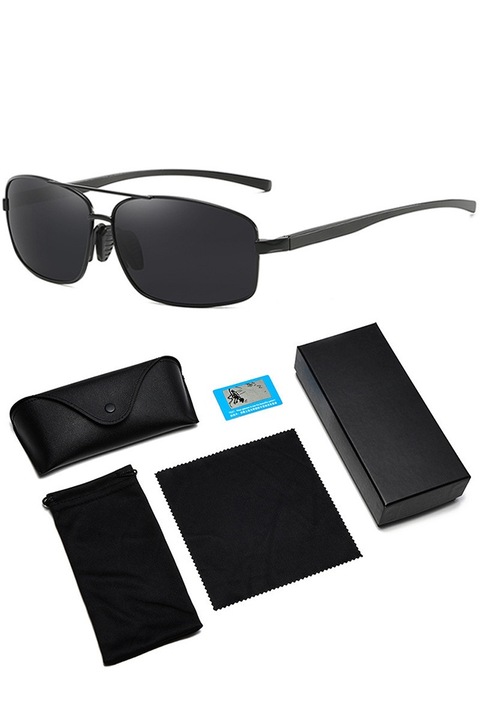 3. osztályú polarizált napszemüveg, Begleri, kültéri, UV 400 védelem, OPRA, ütésálló tokkal és UV teszttel, fekete