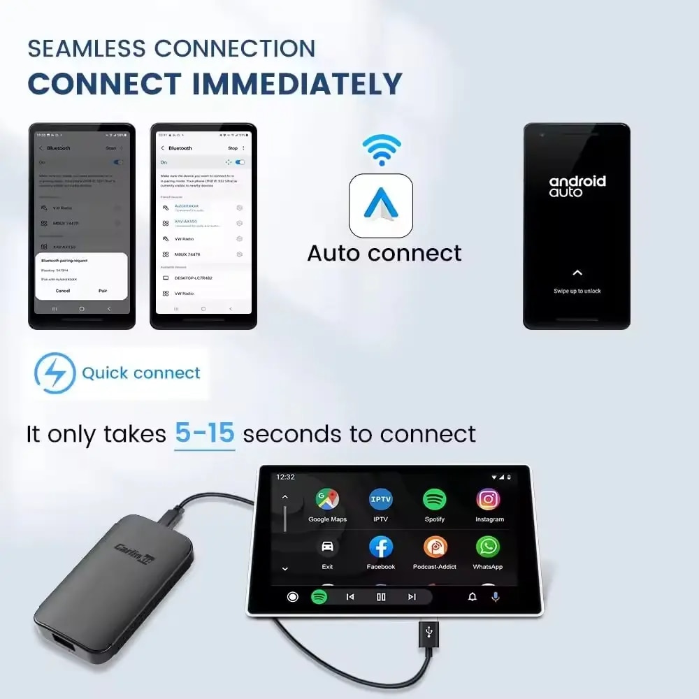 Modul Wireless Carlinkit, Carplay Wireless exclusiv cu telefoane mobile ...
