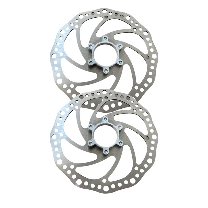 Set 2 discuri de frana pentru bicicleta, 160mm, cu filet, AVI-3748