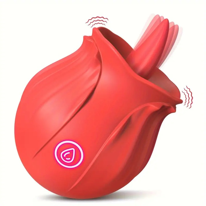 Vibrátor, FairyKiss, 7 mód, vízálló, piros, 58x58mm