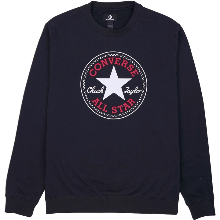 Bluza barbati Converse Converse Go To All Star Patch Crew Standard Fit Sweatshirts, Albastru, XS