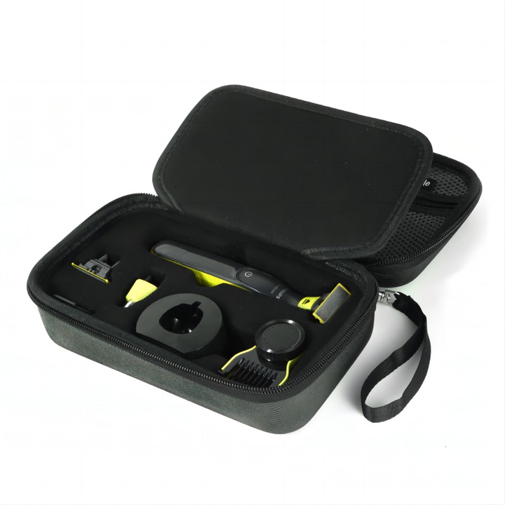 Husa Rezistenta Fallensmile pentru Philips Norelco One Blade, Compartimentata, Negru, 23.4x14x8.1cm