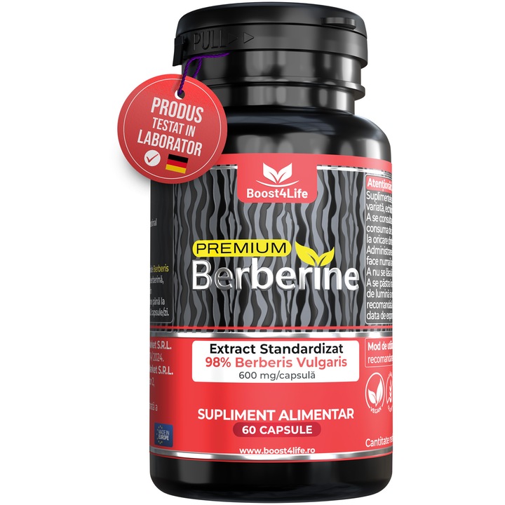 Supliment alimentar Premium Berberine, 600 mg, 60 capsule, Boost4Life