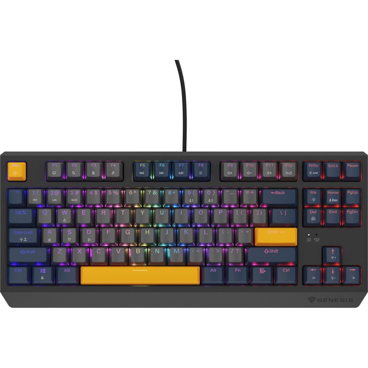 Геймърска клавиатура Genesis Thor 230 TKL, Черен/син, USB