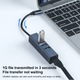 Healife USB Ethernet Hub, 3xUSB 3.0, RJ45 Gigabit, алуминий, син, 40g