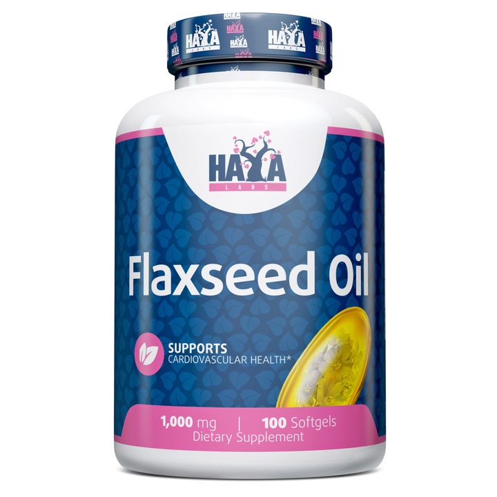 Supliment Nutritiv Cu Ulei De Seminte De In Organic Haya Labs Flax Seed Oil Organic 1000Mg 100 Softgels
