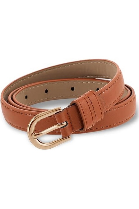 Női műbőr öv, barna, 67-95 cm, Tiesome