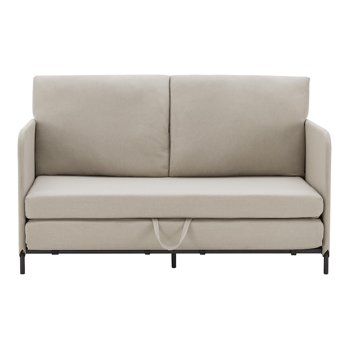 [en.casa] Kanapéágy PXXD-0104 Soini 78 x 125 x 67 cm fém habszivacs poliészter bézs
