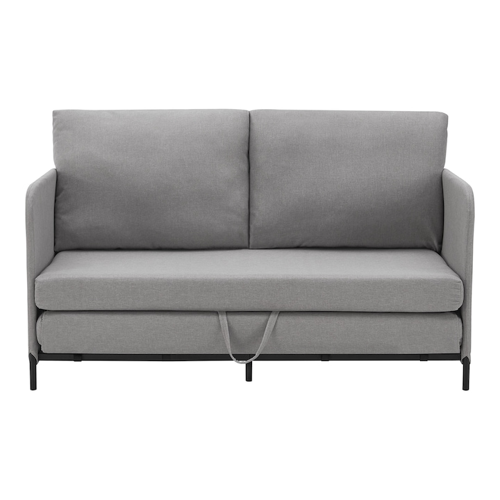 [en.casa] Kanapéágy PXXD-0105 Soini 78 x 125 x 67 cm fém habszivacs poliészter világosszürke