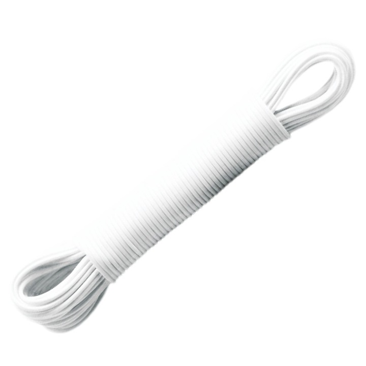 Cablu pentru culme rufe izolat, alb, 3 mm x 10 m