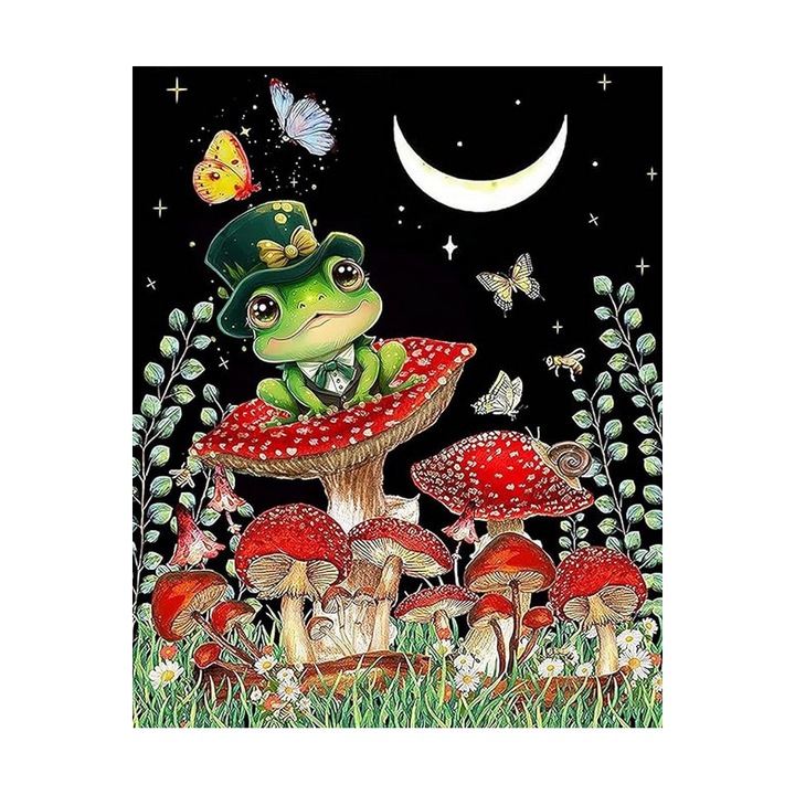 Olajfestő készlet vászonra számokkal, 40x50 cm, gomba, barkács