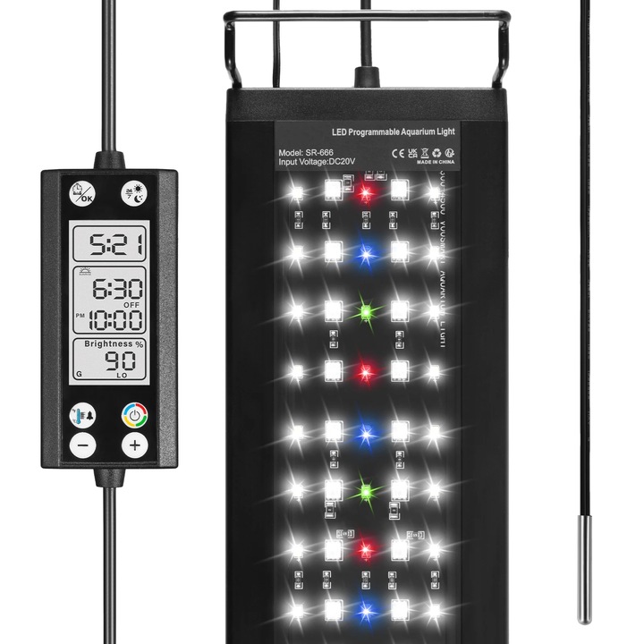 Lampa acvariu WALALLA, LED, 22W, 45cm, negru