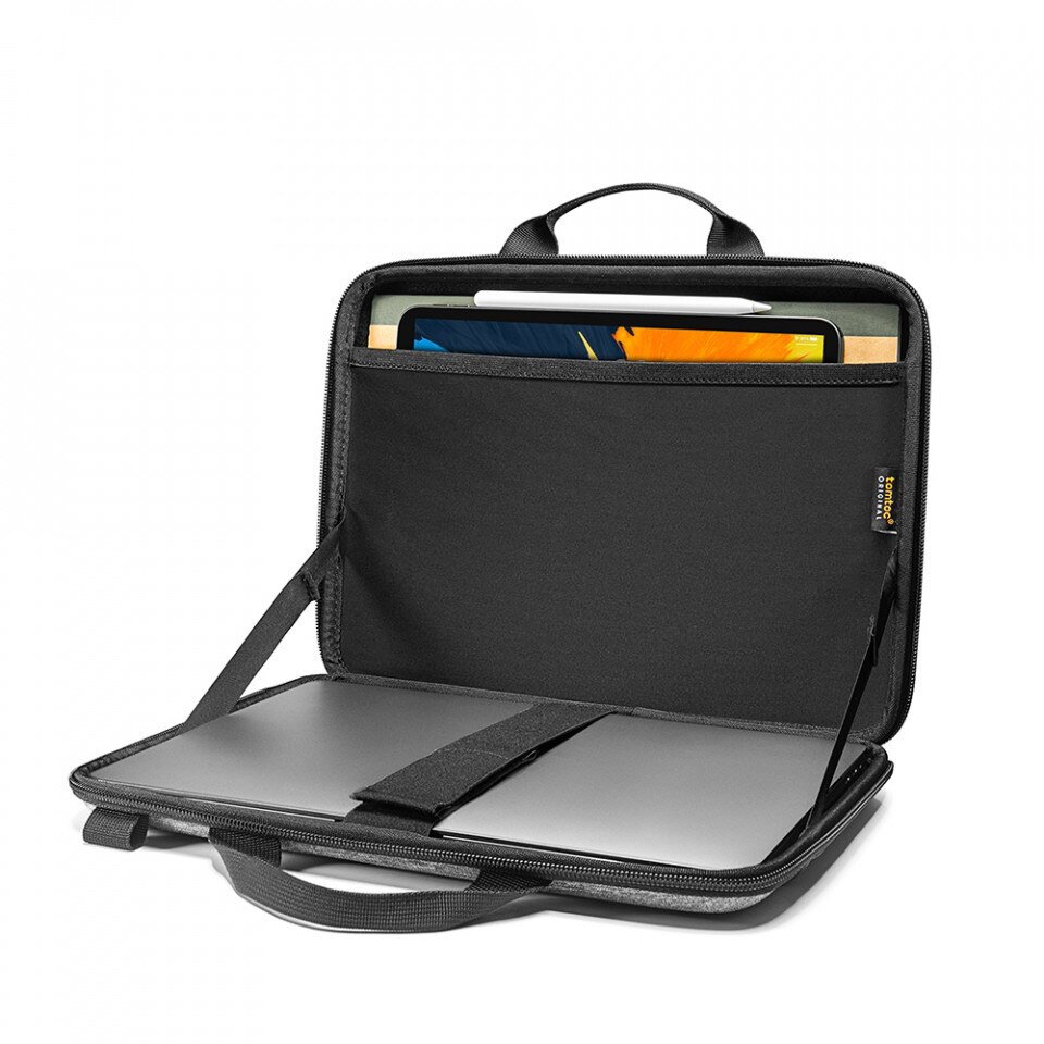Geanta pentru Macbook Pro 16 si iPad Pro 12.9 - Tomtoc FancyCase Laptop Shoulder Bag (A25F2G2) - Gray
