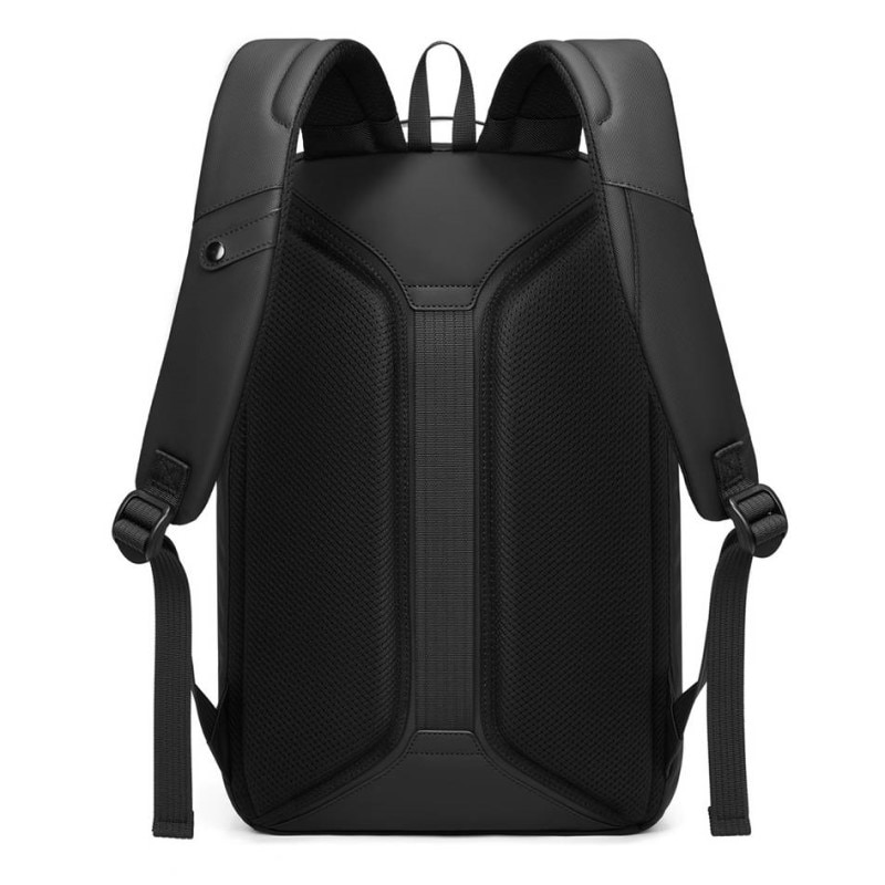 Rucsac laptop 15.6", smart casual, impermeabil cu sistem antifurt, port de incarcare USB tip C, GETICS, 28x15x44 cm, Negru