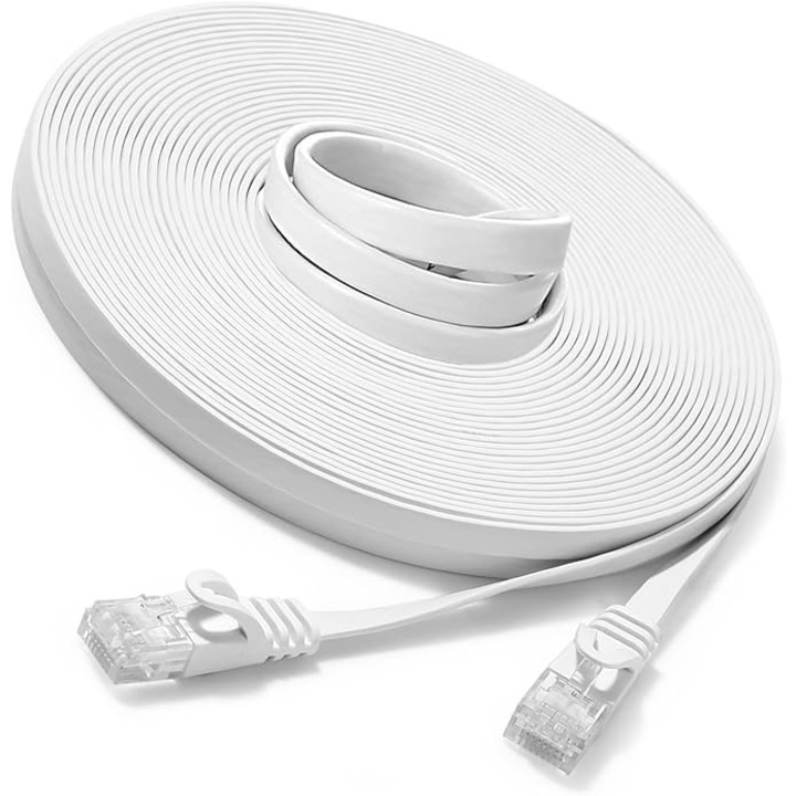 Cablu retea JENUOS, Cat6, 10m, alb