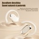 Casti Open-Ear Bluetooth fara fir, Redkid®, Wireless Ear Hooks Ergonomice, Conductie prin Aer, Design Usor, Autonomie 60h, Bluetooth 5.4, IPX5, Bej
