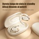 Casti Open-Ear Bluetooth fara fir, Redkid®, Wireless Ear Hooks Ergonomice, Conductie prin Aer, Design Usor, Autonomie 60h, Bluetooth 5.4, IPX5, Bej