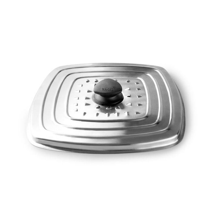 Capac patrat multifunctional Ibili, otel inoxidabil, 30x30 cm, argintiu