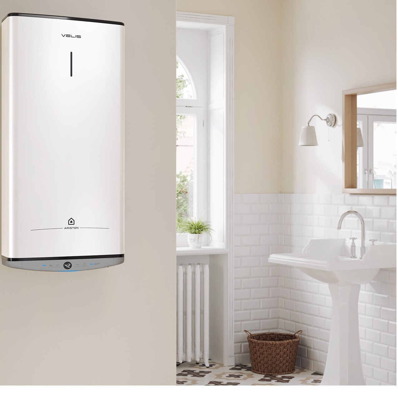 Електрически бойлер Ariston Velis Dune 80 EU, 1500W, 80 л, Пълно ...