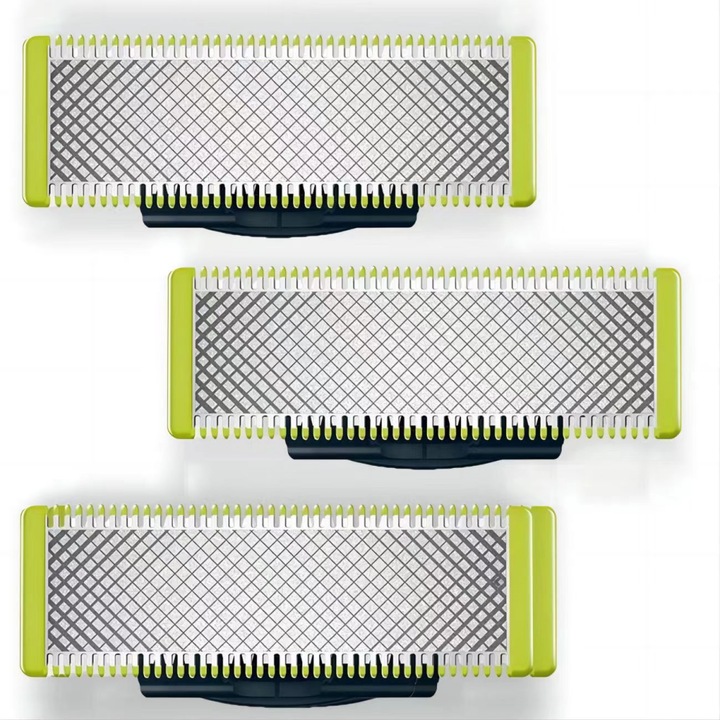 Set 3 rezerve interschimbabile Fallensmile, compatibile cu Philips Norelco One Blade, inox, uz casnic