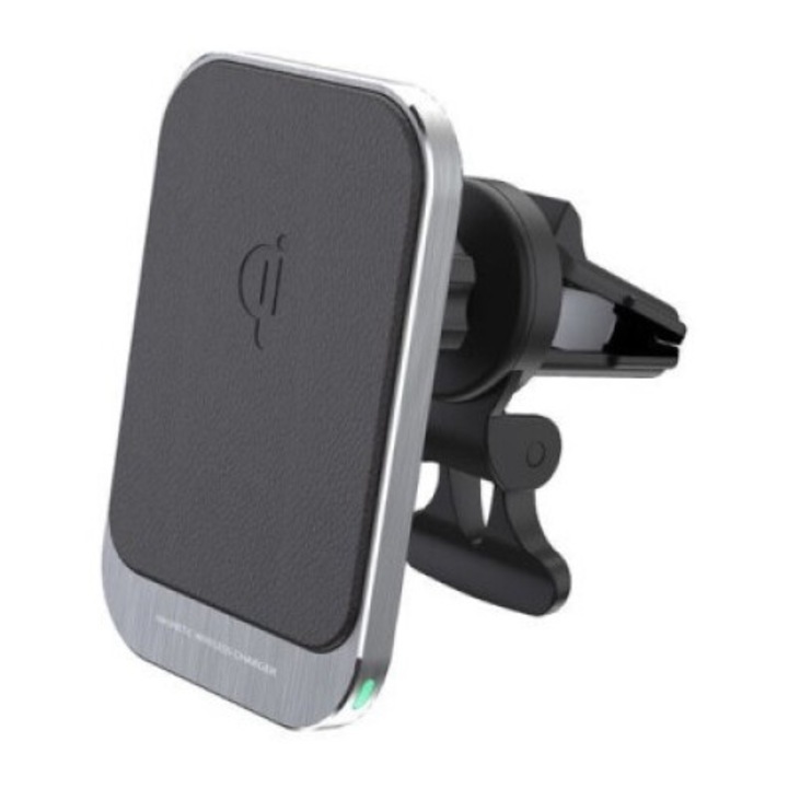 MagSafe mágneses autós tartó vezeték nélküli töltéssel 15W Qi Fast Charge QC3.0 - CWCPH-MG1