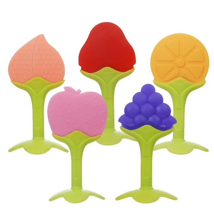 Fogászati játékok, készlet, színes gyümölcsök, szilikon