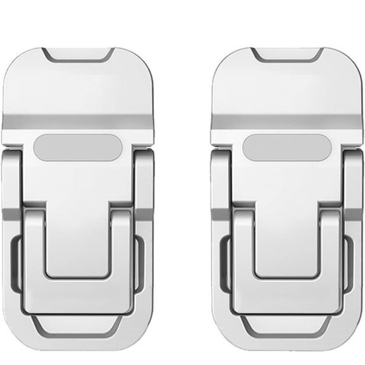Standuri laptop pliabile, zinc, 2 buc, argintiu
