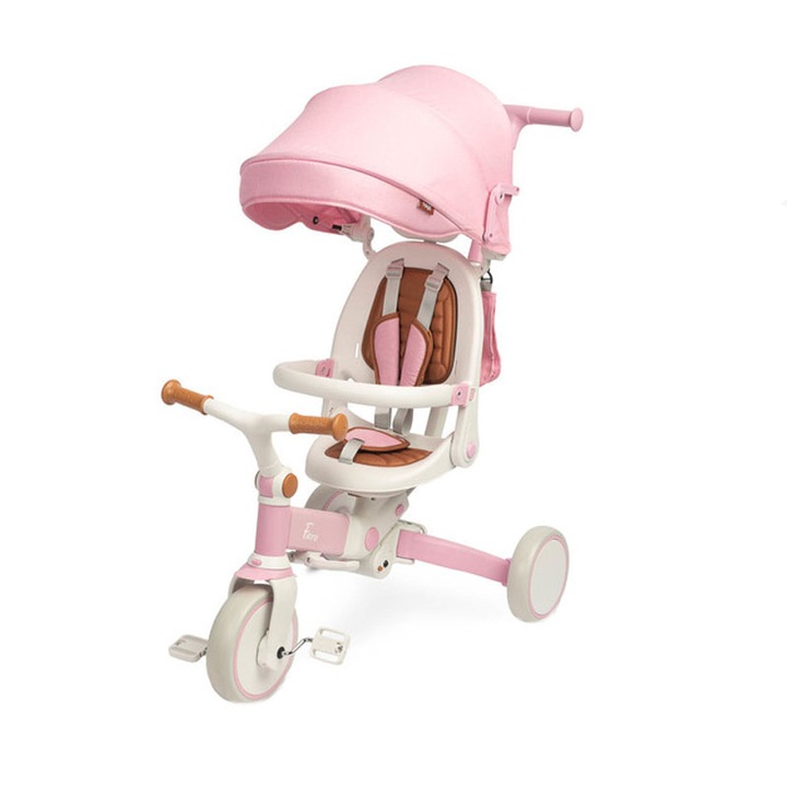 Tricicleta pentru copii 2 in 1 Caretero Faro TRFA-02, Roz
