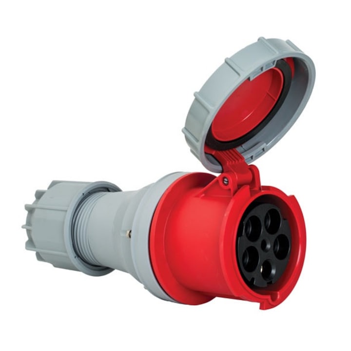 Priza trifazica mobila pe cablu 5 poli 125A 3P+N+E 6h CEE 380V IP67