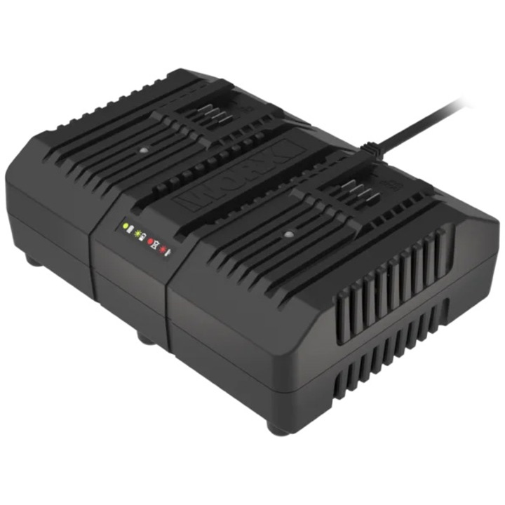 Incarcator dublu pentru acumulator WORX WA3883, 20V, compatibil cu tehnologia WORX PowerShare