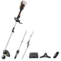 Trimmer de tuns gazon/iarba pe acumulator WORX WG163E.92, 40V (2x20 V), diametru de taiere 38 cm, maner reglabil, cap de tuns pivotant, motor fara perii, fara acumulator si incarcator in setul de livrare