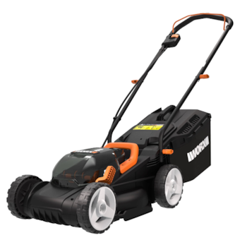 Masina de tuns gazon/iarba pe acumulator WORX WG779E, 40 V, 2 x 2.5 Ah, latime taiere 34 cm, inaltime taiere 20 - 70 mm, 6 trepte de taiere, sac colector 30 L, contine: incarcator dublu + 2 acumulatori 2.5 Ah