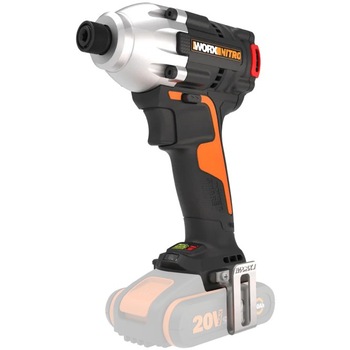 Masina de insurubat cu impact (bormasina) pe acumulator WORX WX261.9, 20V, cu tehnologia WORX PowerShare, brushless, 3 viteze, 0-900 / 2400 / 3000 rpm, Max 260 Nm, fara acum si incarcator incluse