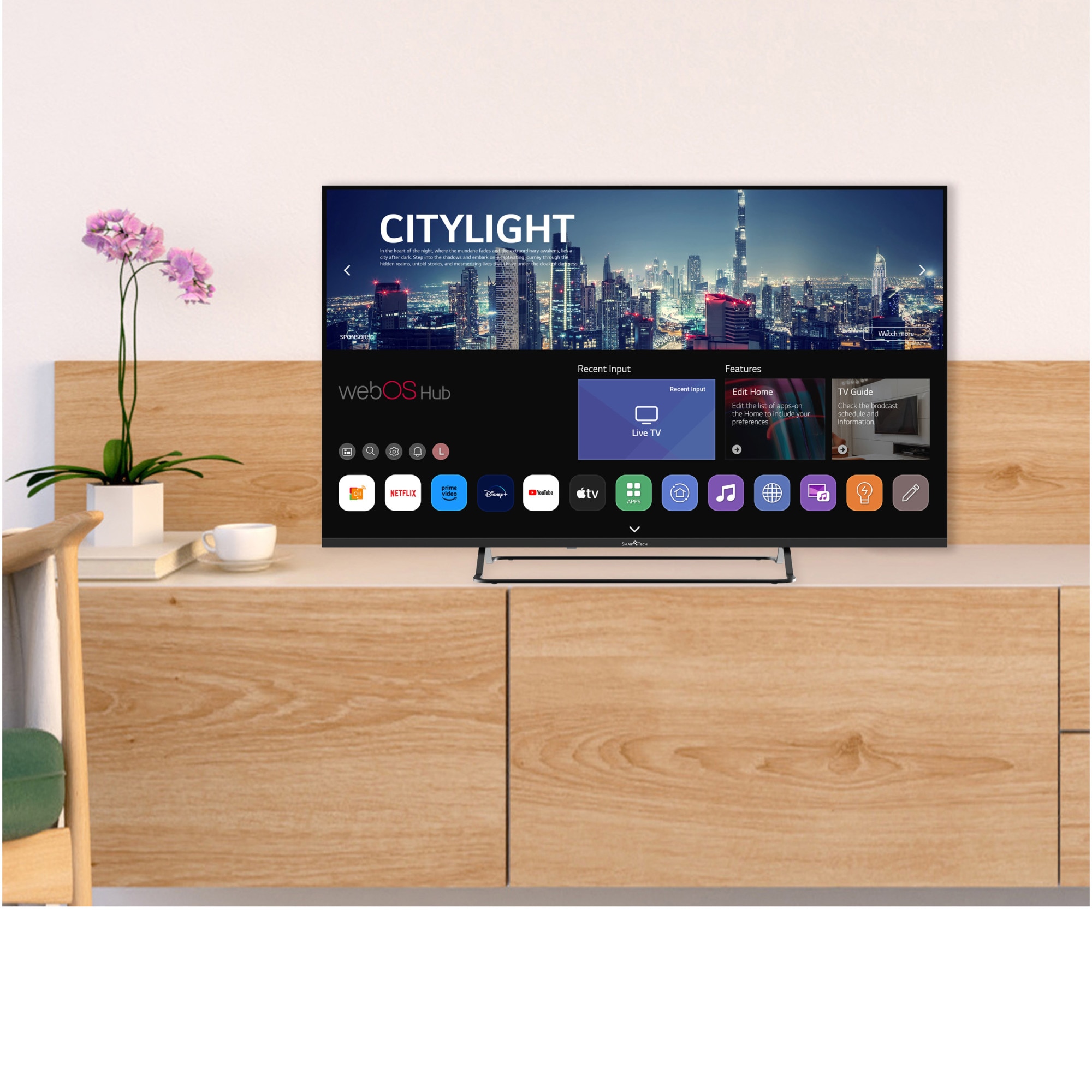 Televizor SmartTech LED 43UW02V, 108 cm, Smart WebOS, 4K Ultra HD, Clasa F