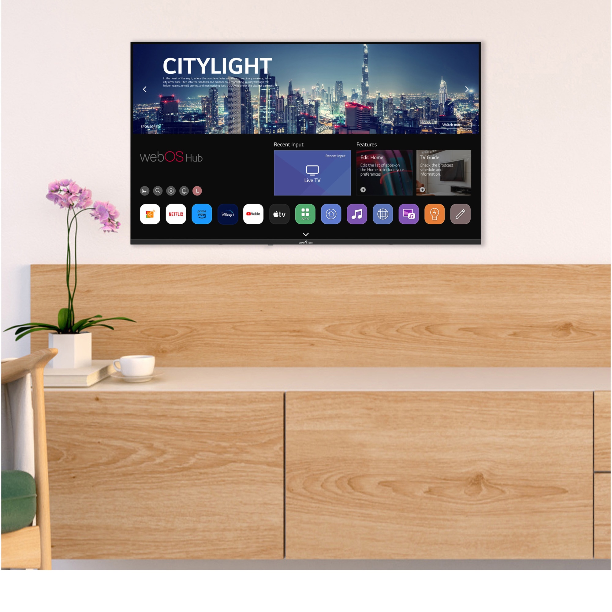 Televizor SmartTech LED 43UW02V, 108 cm, Smart WebOS, 4K Ultra HD, Clasa F