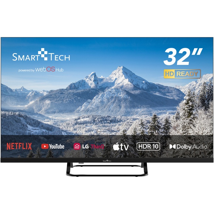 Телевизор SmartTech LED 32HW01V, 32"(80 см), Smart WebOS, HD, Клас E
