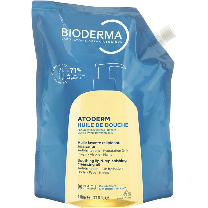 Ulei de dus Bioderma Atoderm, rezerva eco, 1000 ml