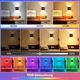 Aplica LED Inteligenta MTEVOTX®️, 6W RGB, Control Aplicatie si Voce, WiFi, Alexa/Google Assistance, Rezistenta la Apa, Lumina Ajustabila, Sincronizare Muzica, 600lm, 10x10x10 cm, Negru, Aluminiu, A Class Energetic, Usor de Instalare