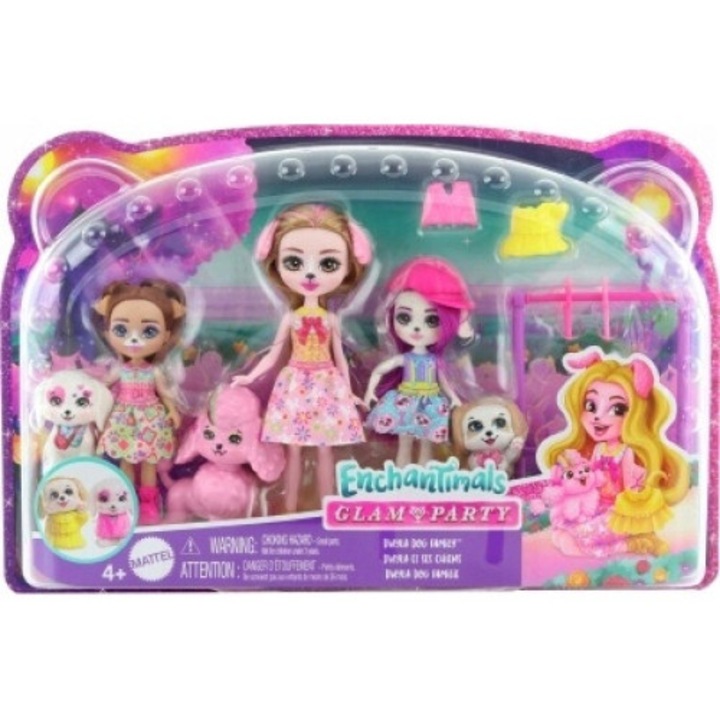 Set papusi Enchantimals, Mattel, Dwyla Dog cu accesorii, Plastic