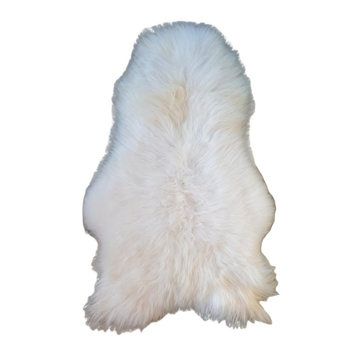 Piele de oaie Furryman, blana naturala de oaie, Island, alb, 130x70cm, foarte mare