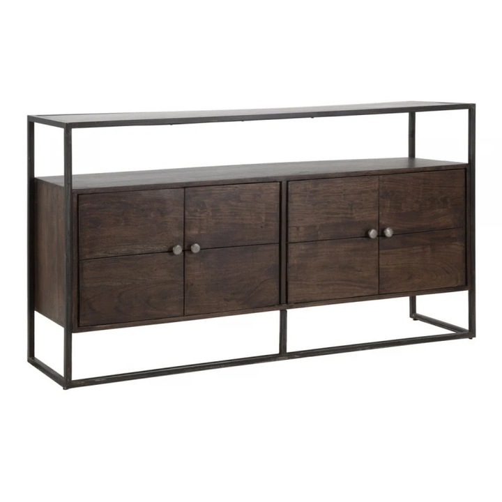 Comoda maro din metal si lemn de acacia, 150 x 40 x 83 cm, Burn Mauro Ferreti