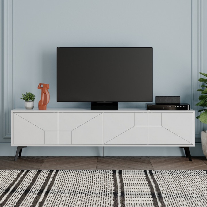 Comoda TV Model Dune, 180x50x29.6 cm, Alb